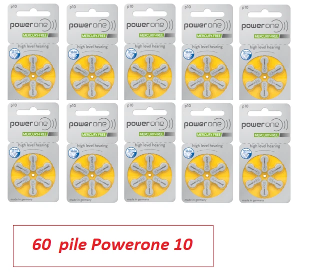 POWER-ONE 60 pile POWER ONE 10 PR70 per apparecchi acustici protesi acustiche