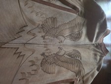 Vintage Mexican Artisanal Leather Poncho