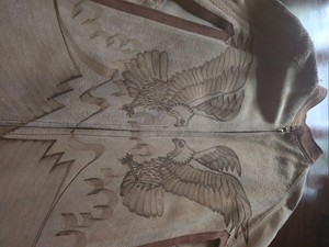 Vintage Mexican Artisanal Leather Poncho