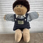 Cabbage Patch Doll Brown Hair Brown Eyes Dimples Jean Overalls 1978-82