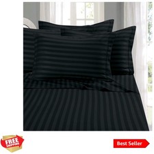 Queen 6-Piece Luxury Damask Stripe Bed Sheet Set  1500 Thread Count Microfiber