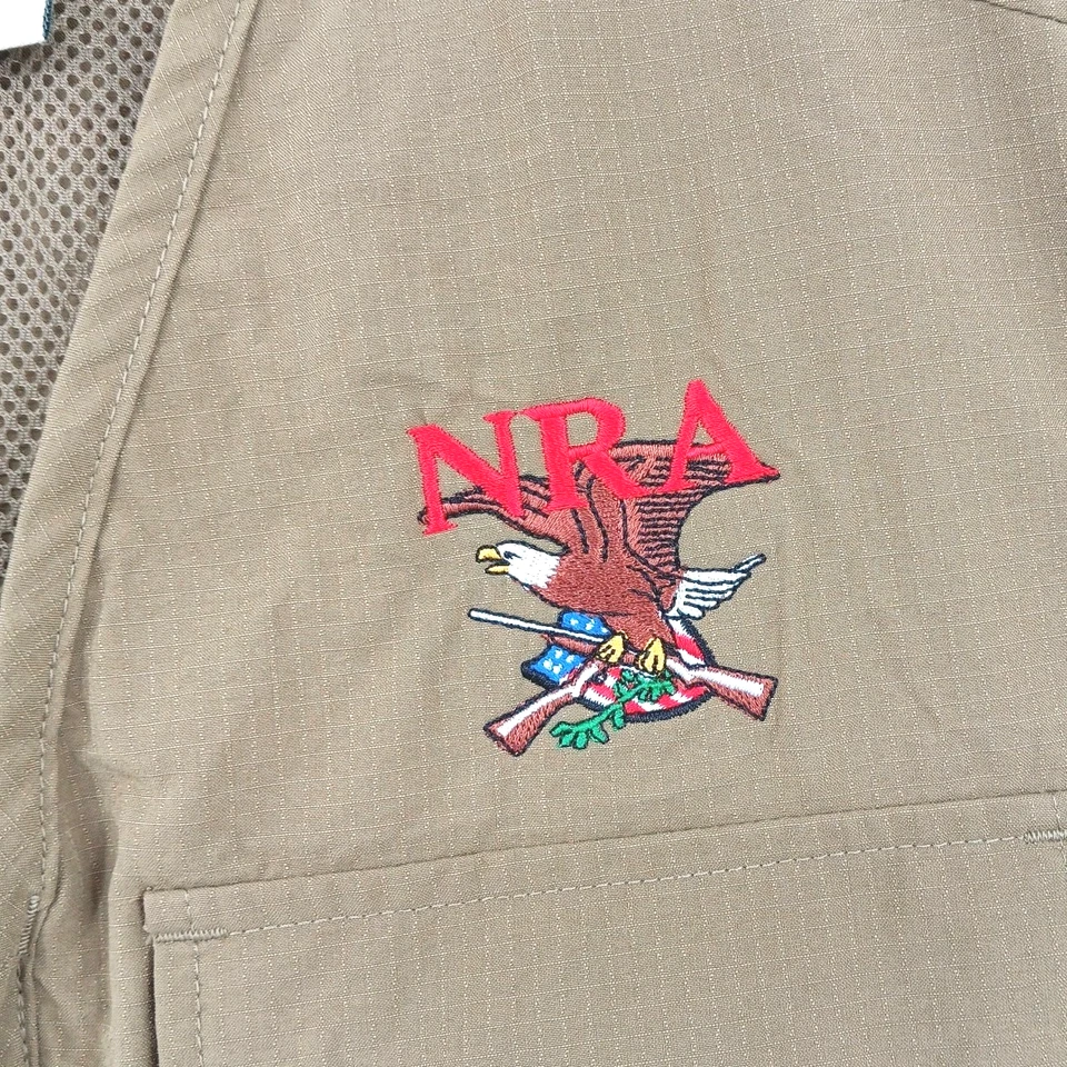Beretta x NRA Shooting Vest Mens Medium Brown Nylon Cargo Pockets Hunting 44x30 - Image 2 of 4