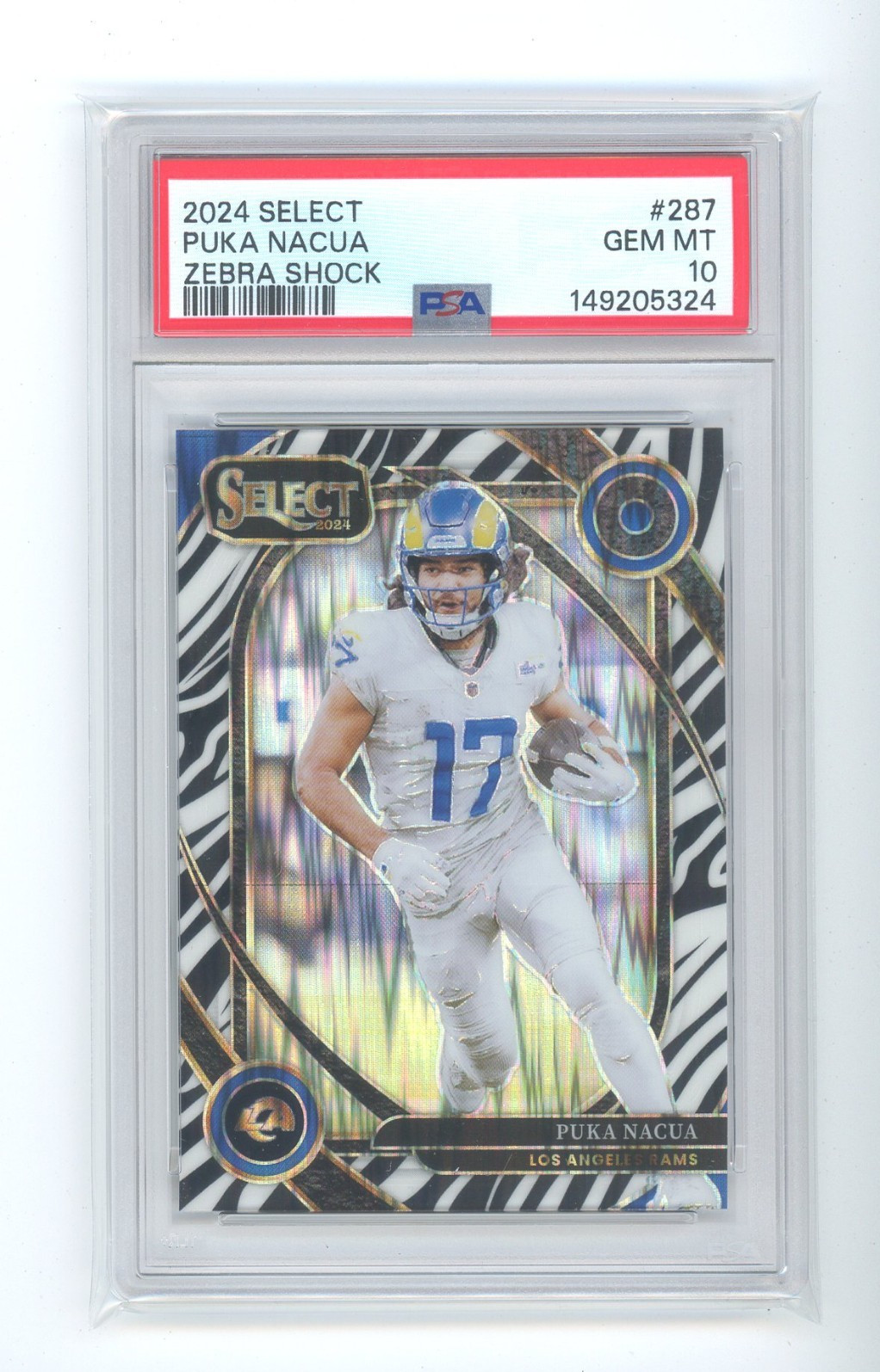 2024 Select Puka Nacua #287 Zebra Shock PSA 10