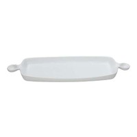 Rechteckiger Gourmet Teller Weiß Porzellan 47X15 Cm Tognana