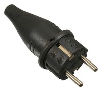 Vollgummi Schutzkontakt Schukostecker 230V / 16A IP44 Vde As - Schwabe 60412