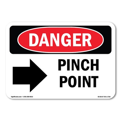 Pinch Point ANSI OSHA ANSI Danger Sign Metal Plastic Decal