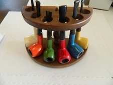 ESTATE PIPE   DR GRABOW ,VISCOUNT,COLOR DUKE,  6 PIPE RACK, USED