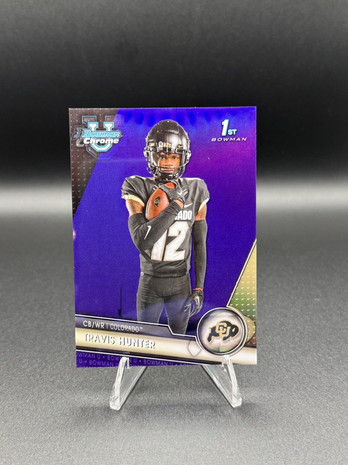 Travis Hunter - 2023 BOWMAN CHROME UNIVERSITY U #36 1ST PURPLE REFRACTOR /399