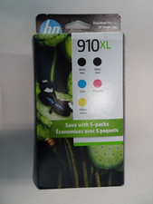 NEW HP 910XL Black Cyan Magenta Yellow 5 PACK 6ZA58AN Ink Cartridges Exp 10/26