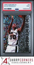 1996 METAL #91 DAVID ROBINSON SPURS HOF PSA 9