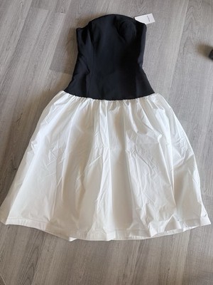 Amanda Uprichard Valencia Dress Black White Strapless NWT SIZE SMALL