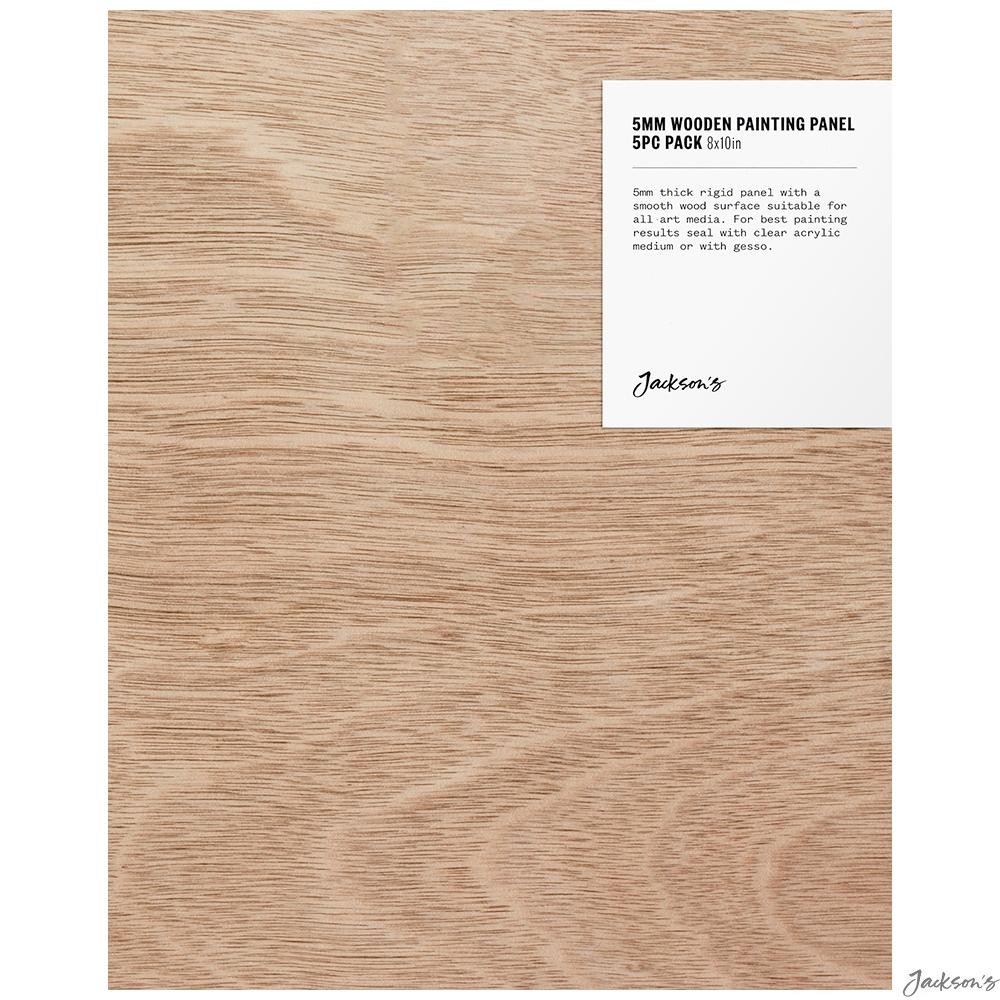 Jackson's : 5mm Wooden Painting Panel : 8x10in (Apx.20x25cm) : Pack of 5 : Sm...