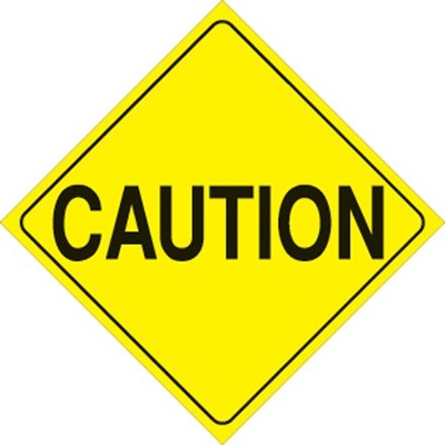 VOSS SIGNS 402 CAU YR YELLOW PLASTIC REFLECTIVE SIGN 12''-CAUTION
