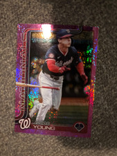 2025 Topps #413 Nationals Jacob Young Pink Holo Foil