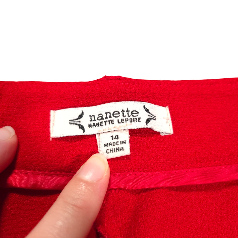 Pantalones de vestir acampanados Nanette Nanette Lepore pierna ancha para mujer talla 14 carrera oficina Foto 3 de 4