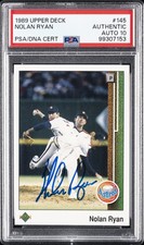 1989 UD #145 NOLAN RYAN PSA AUTHENTIC AUTO 10