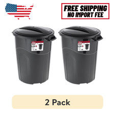 2 pack Hyper Tough 32 Gallon Heavy Duty Injection Molded Trash Can with Click