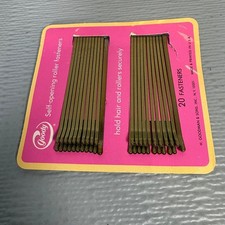 Vintage Goody Self-Opening Roller Fasteners 20 Count Bronze Metal Bobby Pins USA