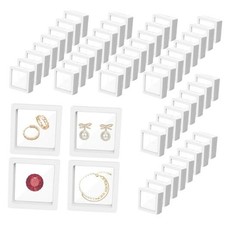 64 Pcs Floating Frame 3D Transparent Plastic Display Stand with Clear PE Film