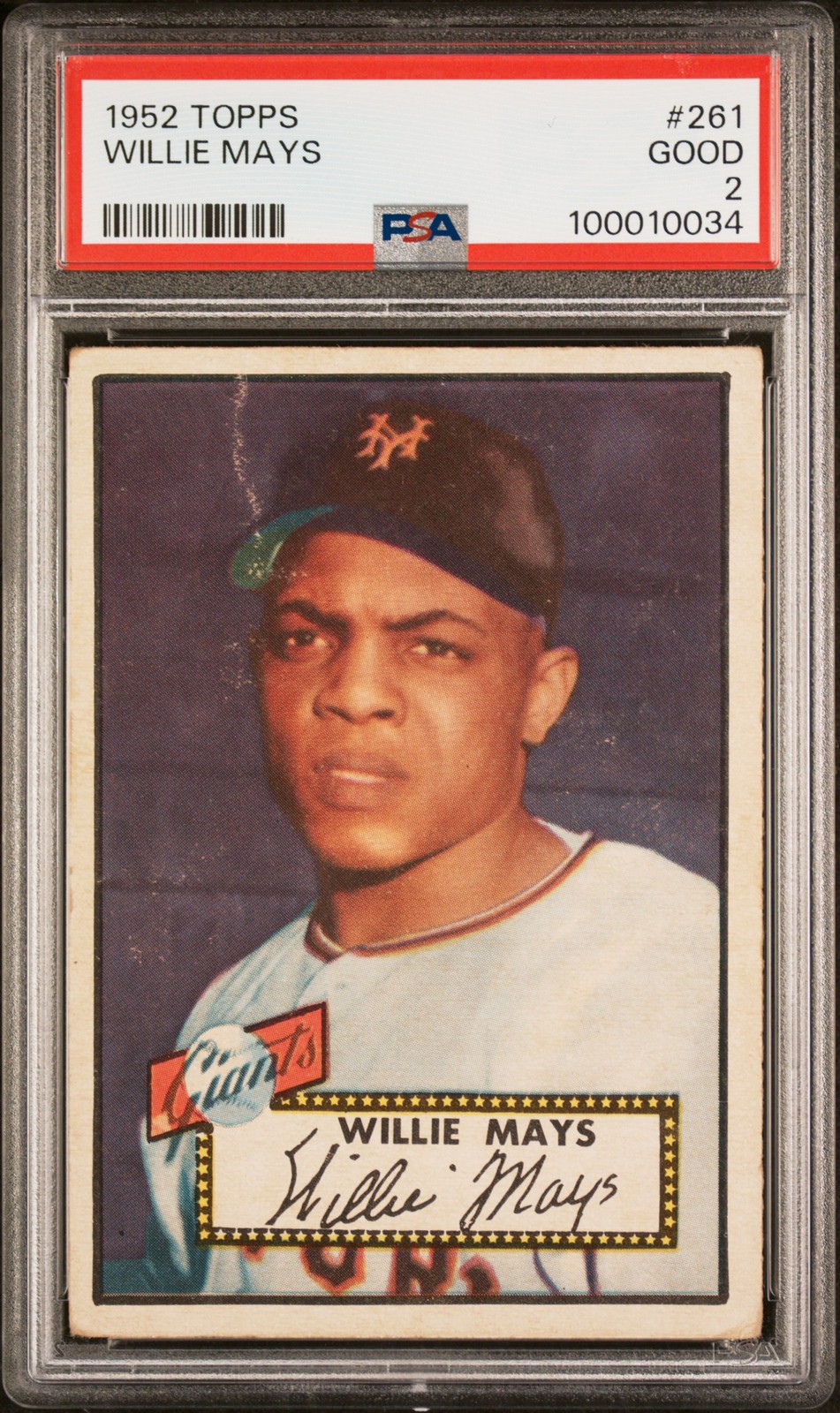 1952 TOPPS #261 WILLIE MAYS PSA 2