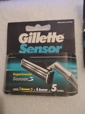 Gillette Sensor  Mens Refill Razor Shaver  4 Cartridges+ 1 Experimental Sensor3 