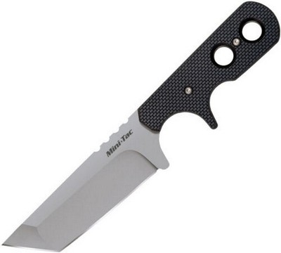 Cold Steel Faux G10 Mini Tac Fixed Blade Neck Knife Stainless Tanto - 49HTF