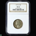1957-D Washington Silver Quarter NGC MS66 Dark Toning