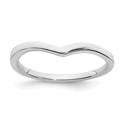 10k White Gold Contoured Wedding Band Ring Sz 7