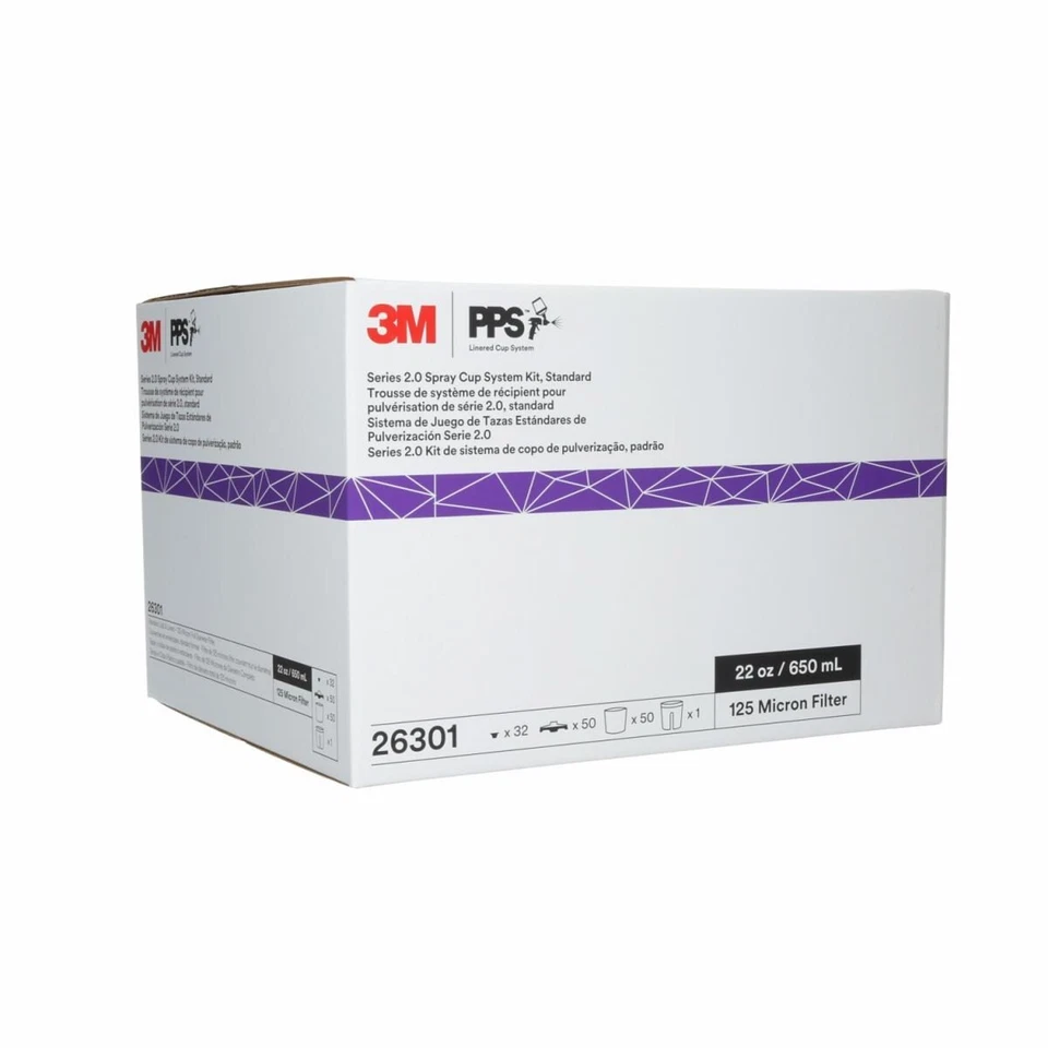 3M PPS 2.0 Spray Gun Cup, Lids and Liners Kit, 26301, Standard 22 fl oz, 650 mL - Image 2 of 4