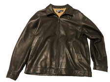 Ralph Lauren Polo 100 Genuine Black Leather Jacket Size Medium Outstanding 