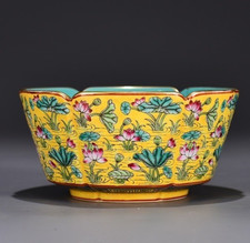 5.9'' Qing YongZheng Marked Enamel Colour Porcelain lotus flower Bowl Bowls