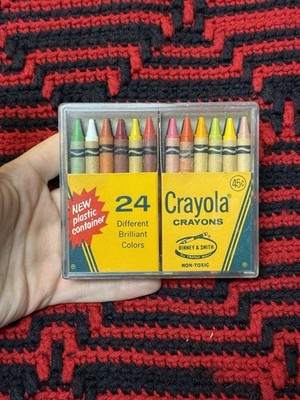 Vintage Crayola Crayons no. 24 in Original Box + Case Binney & Smith Retired