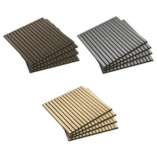 HOMCOM 4 Pack Acoustic Wall Panels, 24" x 24" Wood Wall Panels