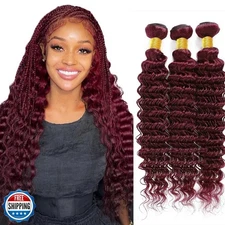 32 32 32 Inch 99J Bundles Burgundy Deep Wave Bundles 99J Loose De