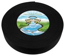 Country Brook Design® 1 1/2 Inch Black Polypro Webbing, 25 Yards
