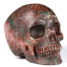 2.0" Chrysocolla Quartz Carved Crystal Skull, Realistic, Crystal Healing