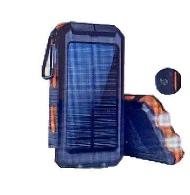 Solar Charger Power Bank USB Output Micro USB Input LED Flashlight Compass
