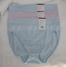 New set/3 WARNER'S no muffin pinching problem SEAMLESS HI CUT LILAC 2 BLUE 2XL/9