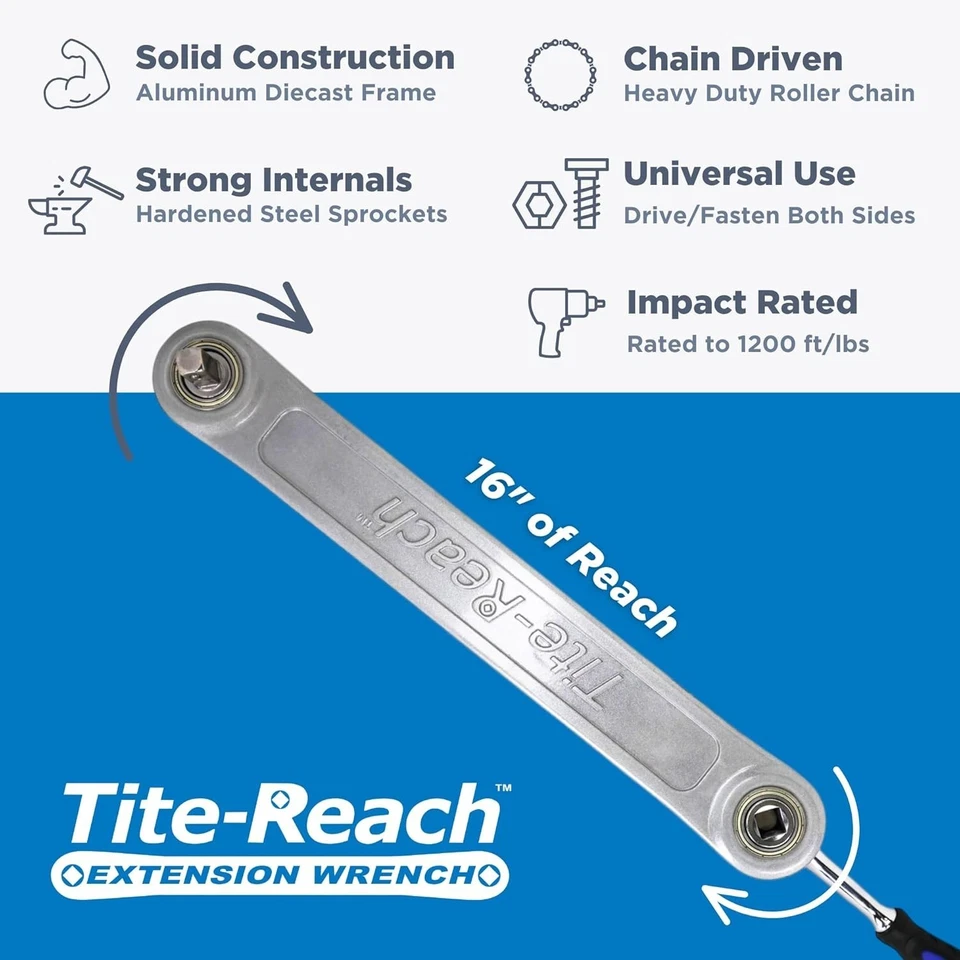 Heavy-Duty 1/2 Inch Extension Wrench with Dual Adaptors & 1200ft/lbs Torque - Image 4 of 4