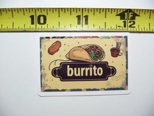 BURRITO MEXICAN FOOD SMALL STICKER DECAL FUN FUNNY KITCHEN ILLUSTRATIONS FOOD