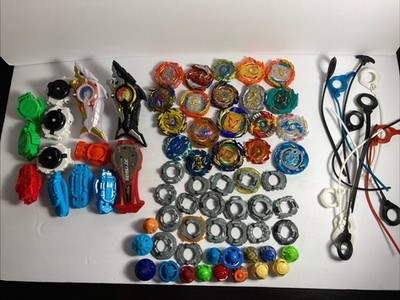 Lot Of 20+ Beyblade Burst & Launchers Collection Parts Metal Rise Misc Pieces