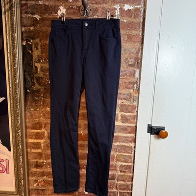 Womens Benetton Pants | Waist 30 - Est Size 6-8 | Navy Blue Straight Leg Stretch