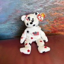 TY BEANIE BABY "GLORY THE BEAR" WITH ERRORS  JULY 4, 1997 BUT TUSH TAG 1998