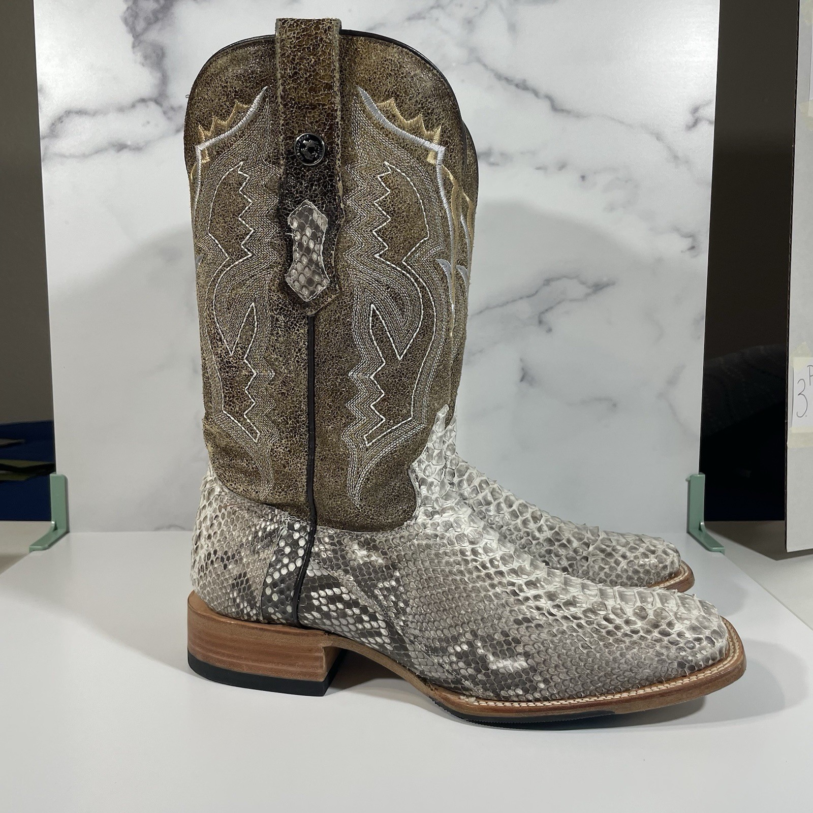 Tanner Mark Exotic Leather Python Matte Natural B… - image 2