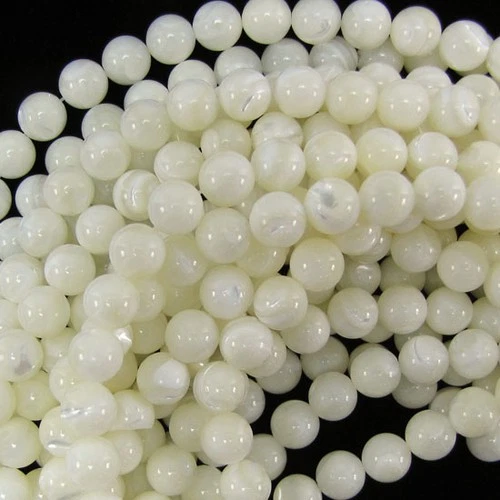 White Mother Of Pearl MOP Round Beads 15.5" Strand 3mm 4mm 6mm 8mm 10mm