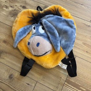 Vintage 90s Disney Winnie Pooh Eeyore Head Plush Heart Backpack Bag Toyworld