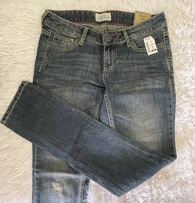 NWT Aeropostale BAYLA Skinny Jeans (Low Rise/Slim Fit) 0 SHORT Gold-Style #0244
