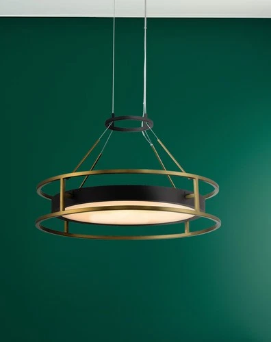Minka Lavery 5086-L Levitation 19"W LED Linear Pendant - Soft Brass / Sand Coal - Picture 3 of 9