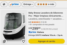 Baby Brezza Bottle Washer Pro Baby Bottle Washer Sterilizer Dryer, Black/White