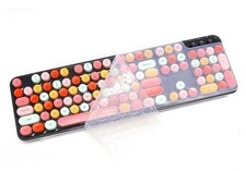 Silicone Keyboard Cover Skin Compatible for for Full-Size, Round Keycaps Clear